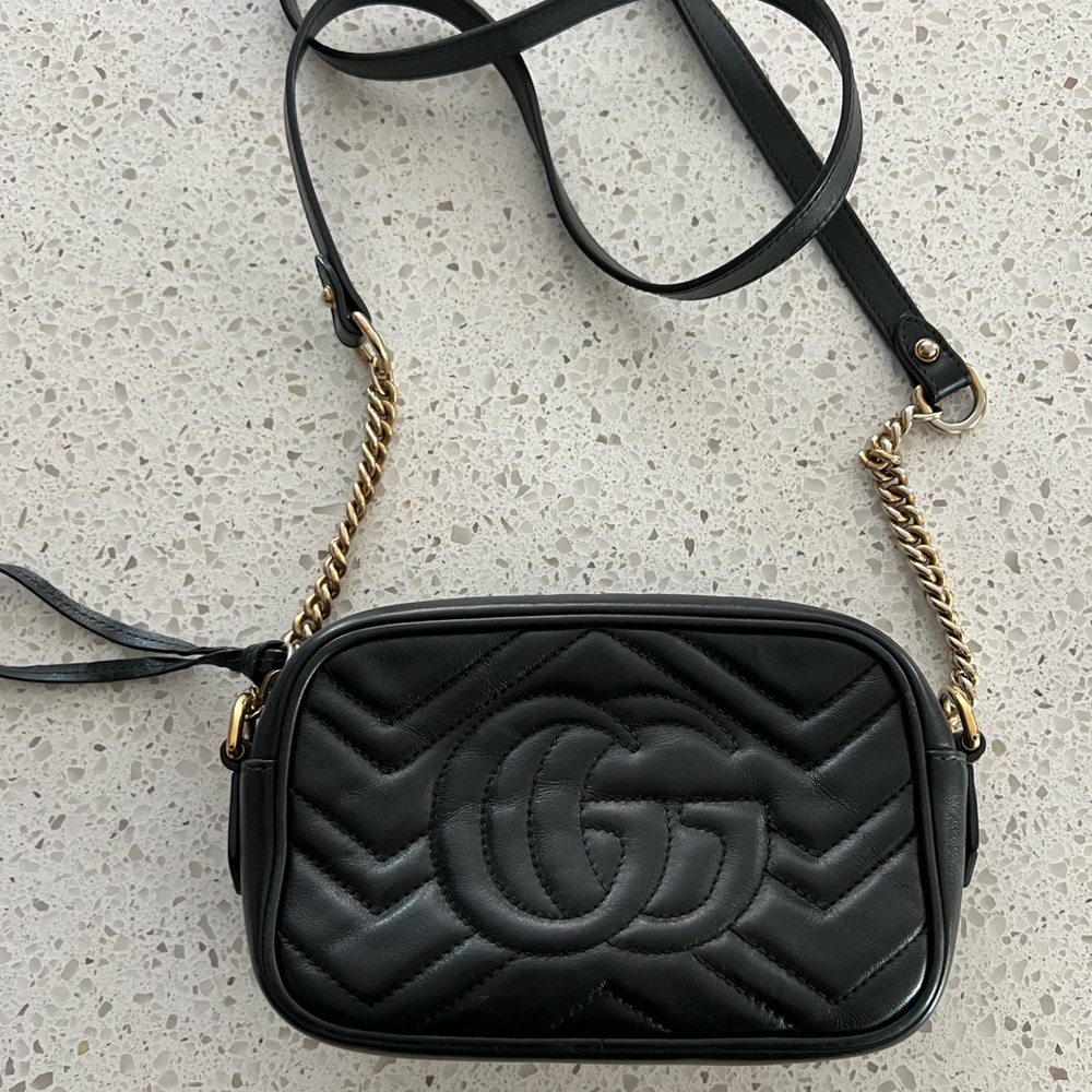 Gucci Black Crossbody Bag with Gold Accents size mini - Picture 2 of 11